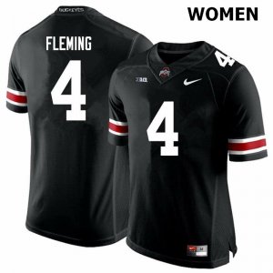 NCAA Ohio State Buckeyes Women's #4 Julian Fleming Black Nike Football College Jersey VKV6045CC